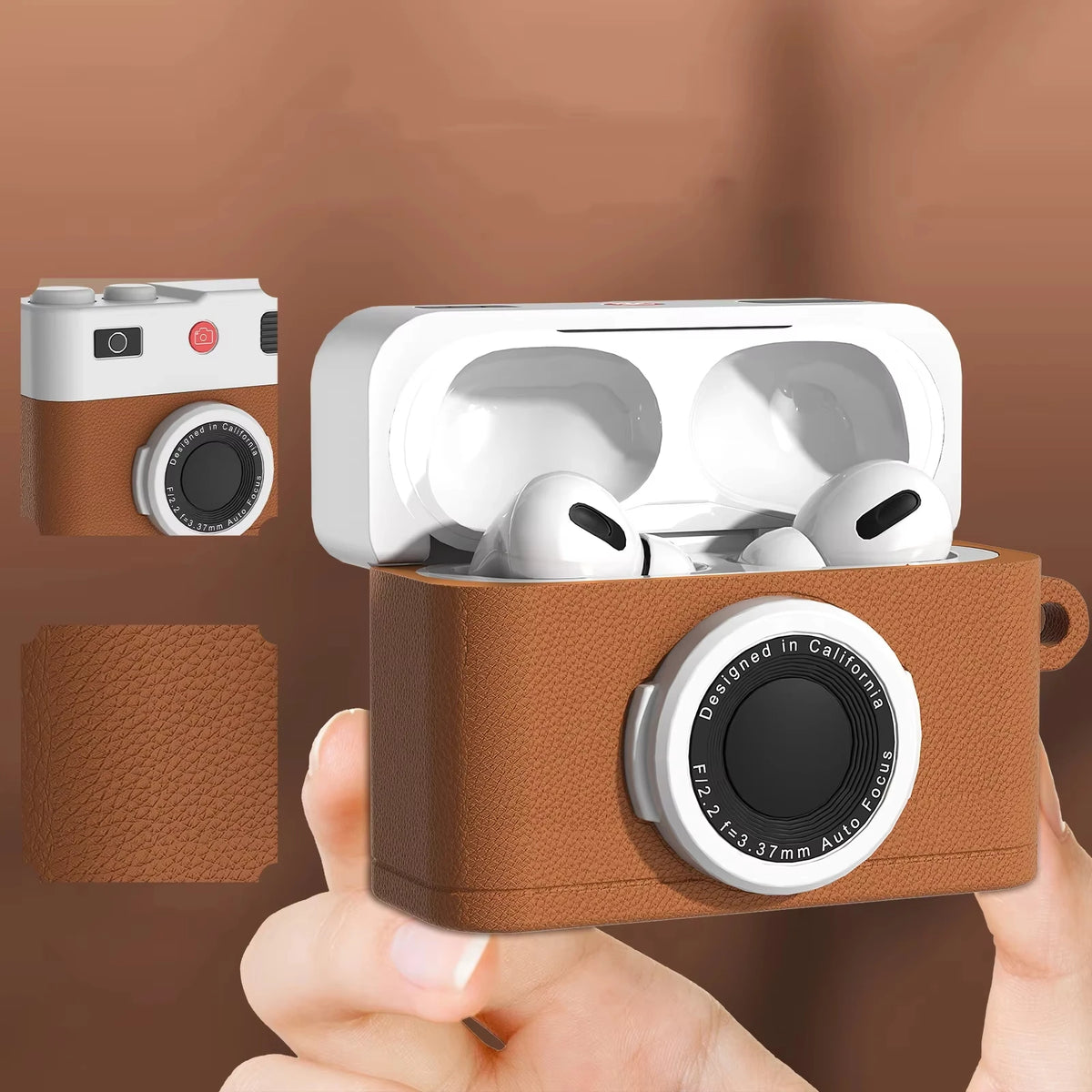 Retro Camera Design Wireless Headset Earphone Case Soft Silicone Protective Cover for AirPods 2 3 4 Pro Pro2 Earphone Accessory