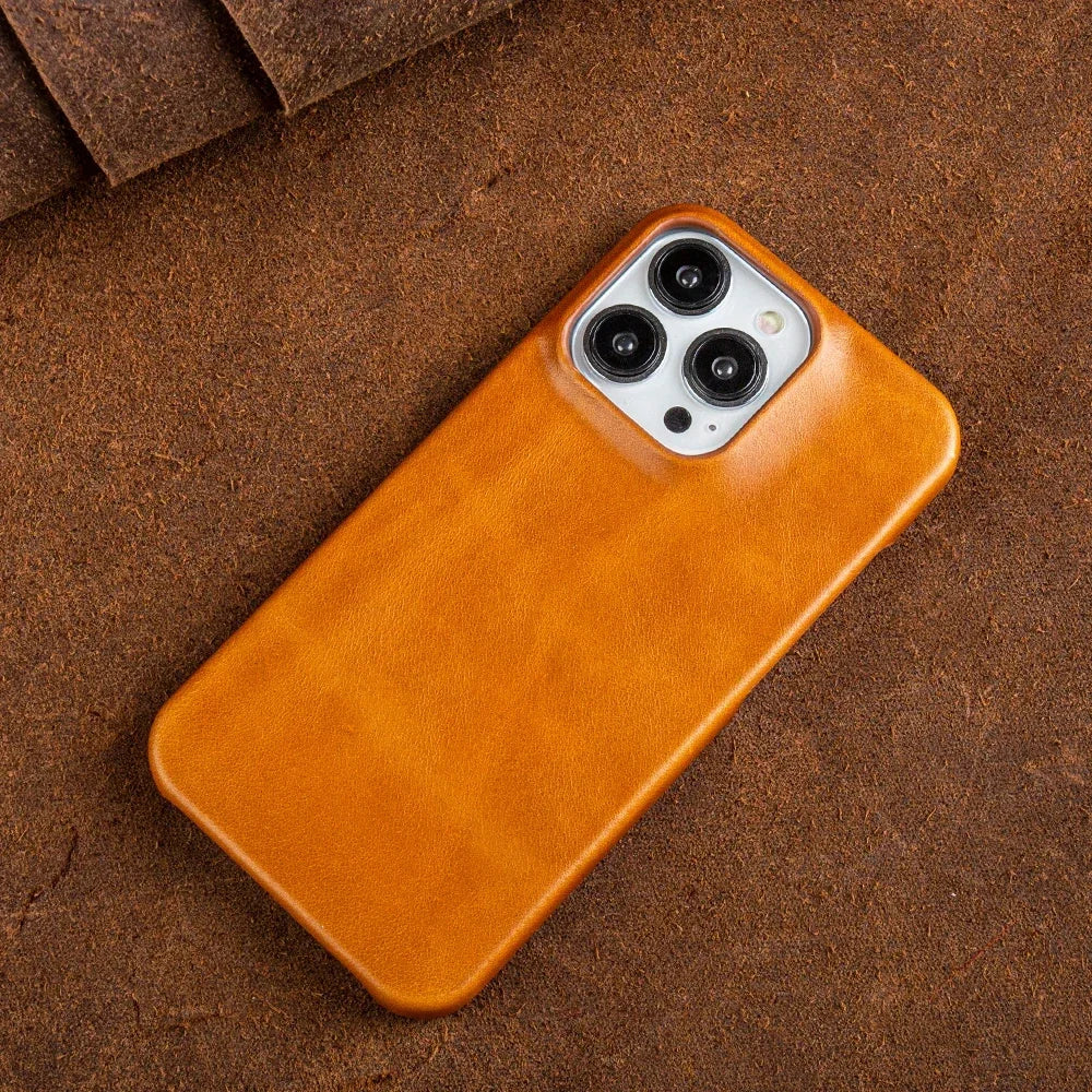 Oil Wax Luxury Genuine Leather Cover Case for Iphone 14 13 12 18 Pro Max 16 Case for Iphon Aesthetic Vintage Retro with 8 Colour