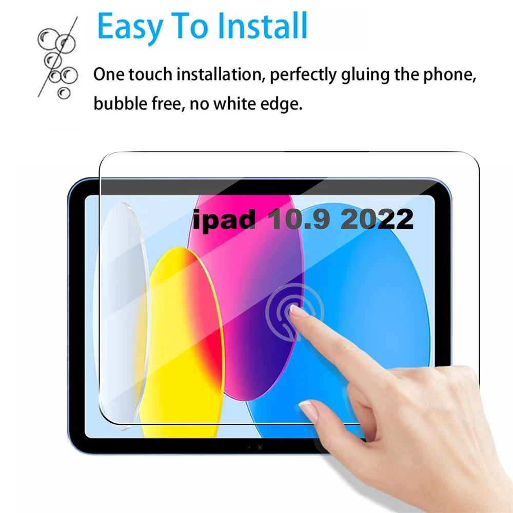 For iPad 10th Gen 10.9 Inch 2022 Tempered Glass Screen Protector A2696 A2757 A2777 Tablet Anti Scratch Clear Protective Film