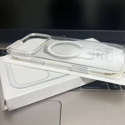 Original Transparent Phone Case For iPhone 17 Air 16 15 14 13 12 Pro Max Cases For Magsafe Animation Wireless Charging Cover