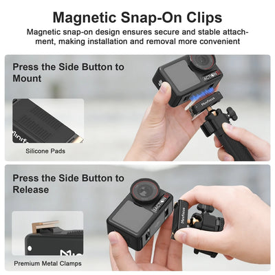 Mini Extension Tripod with Magnetic Quick Release For DJI Osmo Action 5 Pro/4/3, Osmo 360, 2-in-1 Extendable Selfie Stick Tripod