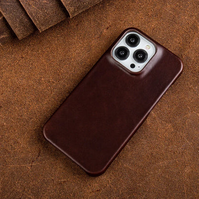 Oil Wax Luxury Genuine Leather Cover Case for Iphone 14 13 12 18 Pro Max 16 Case for Iphon Aesthetic Vintage Retro with 8 Colour