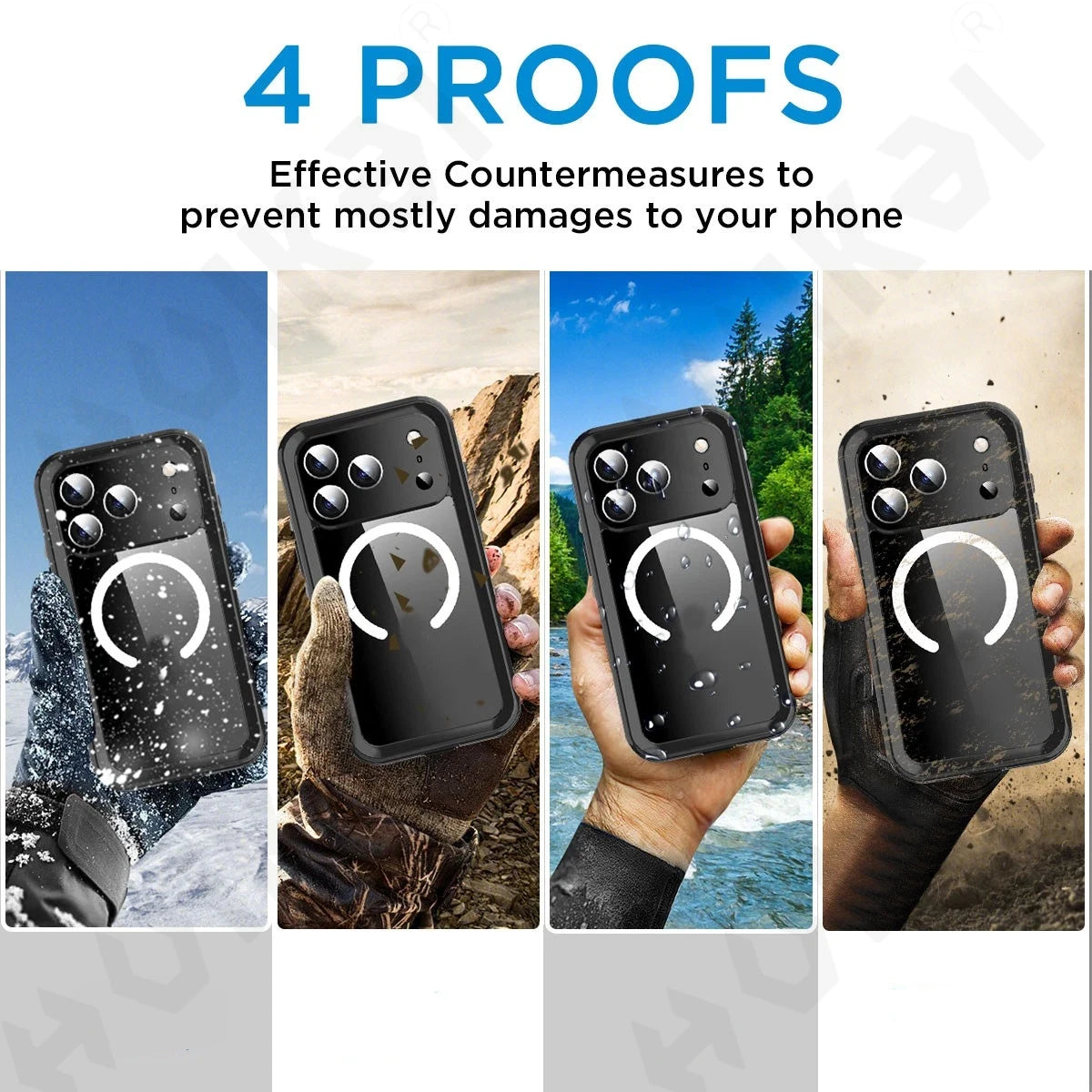 IP68 Waterproof Magnetic Case For iPhone 18 17 16e 16 15 14 13 Air Pro Max Protector Full Body Protective Dustproof Phone Case