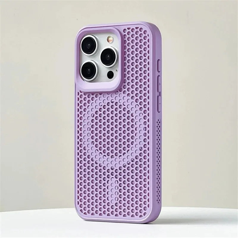 Honeycomb Cooling Heat Dissipation Phone Case For iPhone 17 16 15 14 13 12 18 Pro Max  11 For Magsafe Magnetic Breathable Cover
