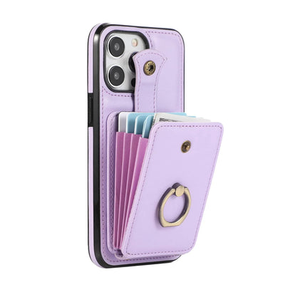 For iPhone 16/15/14 Pro Max 16 15 14 Plus Case Wallet with Card Holder, 360°Rotation Finger Ring Holder Kickstand, RFID Blocking