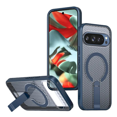 Magnetic Bracket Cooling Shockproof Phone Case For Google Pixel 11 10 9 Pro XL 10A 9A Mesh Ventilation Wireless Charging Cover