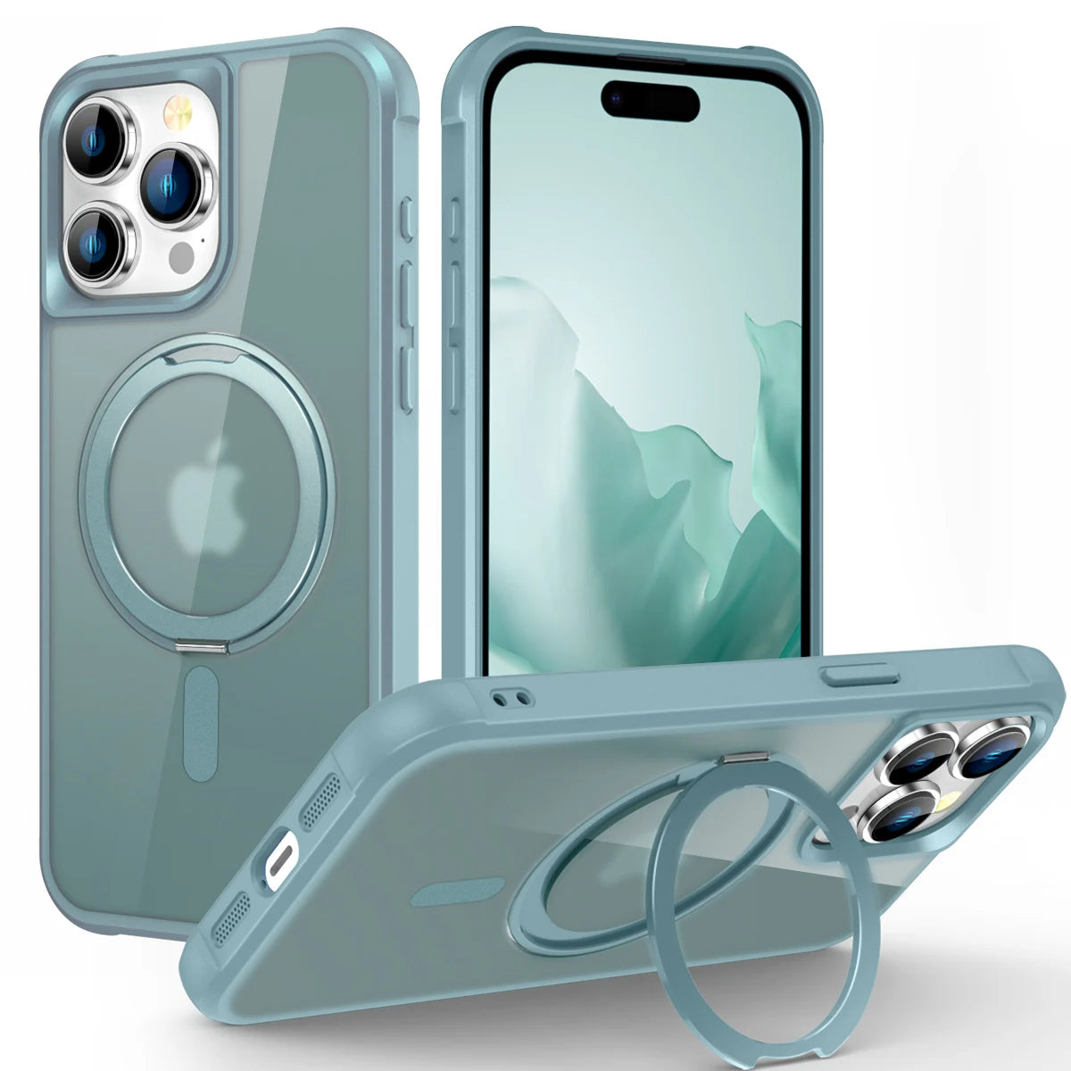 for iPhone 16 15 14 13 12 11 Pro Max Case with 360° Rotatable Magnetic Ring[Compatible with Mag-safe][Invisible Kickstand] Cover