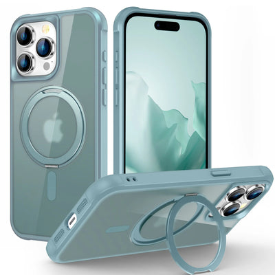 for iPhone 16 15 14 13 12 11 Pro Max Case with 360° Rotatable Magnetic Ring[Compatible with Mag-safe][Invisible Kickstand] Cover