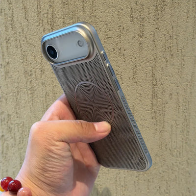 Metallic Heat Dissipation Mesh For Magsafe Magnetic Case For iPhone 17 Air 16 15 14 Plus 13 12 11 Pro Max Hard Thin Skin Cover