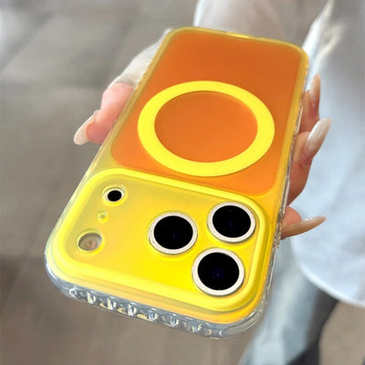 Luxury Laser Aurora Gradient For Magsafe Phone Case For iPhone 18 17 16 15 Pro Max Magnetic Wireless Charging Hard Bumper Cover