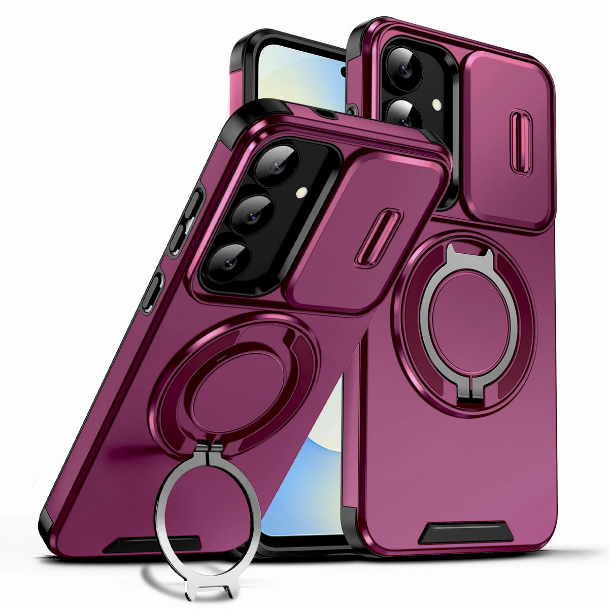 Slide Cap Cover Case For Samsung Galaxy A57 A37 A27 A17 A18 A56 A36 A26 A16 A55 A35 A15 A54 5G 4G S26 S25 S24 S23 FE Plus Stand