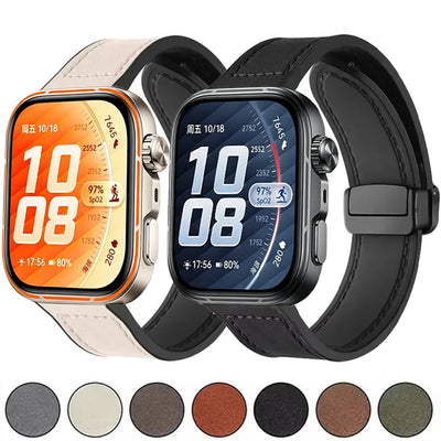 Silicone Leather Strap for Huawei Watch Fit 5 Pro/4 Pro Outdoor Sports Replacement Bracelet Wristband for Huawei Watch Fit 5 4 3