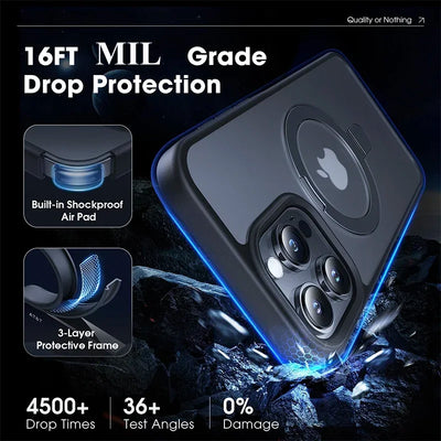 Magnetic Mobile Phone Case with Ring Stand for iPhone 17 Pro Max Air 16 16E 15 14 Case Plus 13 11 12 Mobile Cases with Kickstand