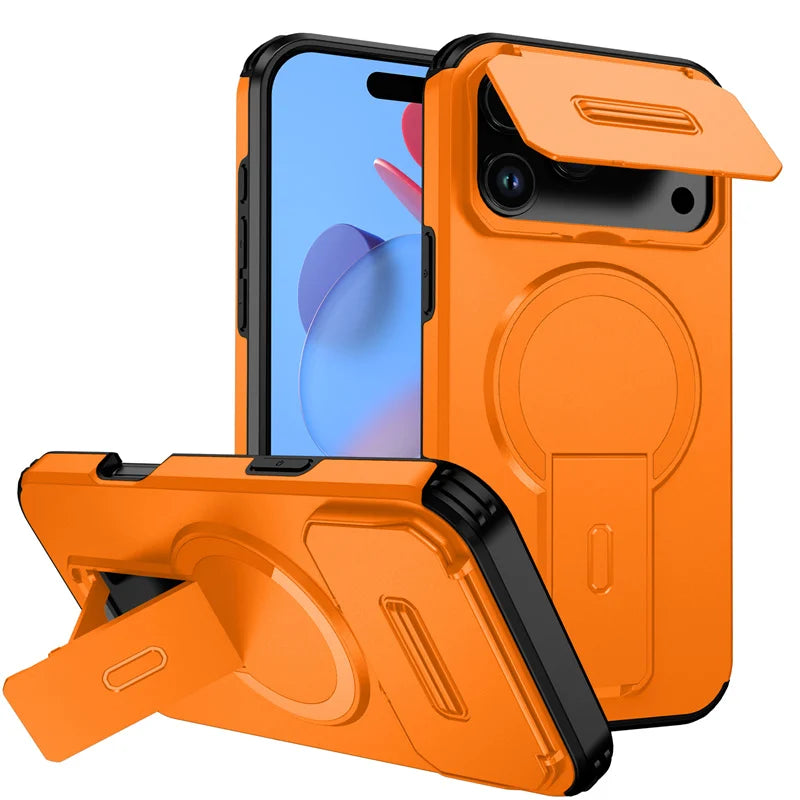 Armor Funda For iPhone 17 Pro Max Case Slide Camera Lens Protector Coque For iPhone17 Pro Air 17Pro Max Wireless Charging Cover