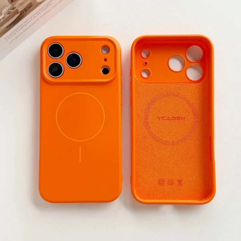 Luxury Liquid Silicone Case for iPhone 18 17 Air 16 16E 15 14 13 12 11 Pro Max Soft For Magsafe Magnet Shockproof Matte Cover