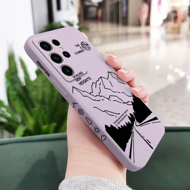 Climb Mountains Phone Case For Samsung Galaxy S25FE  S24 S23 S22 S21 S20 S10 S10E S9 Ultra Plus FE Note 20 Ultra 10 9 Plus Cover