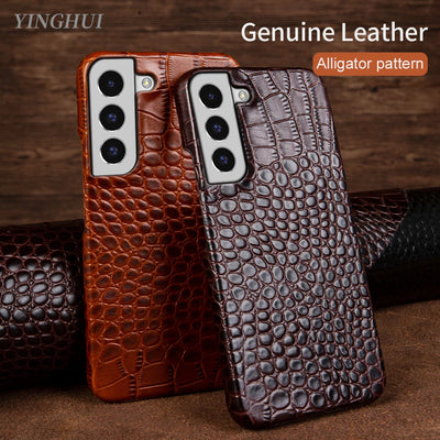 For Samsung Galaxy S26 FE Case Luxury Genuine Leather Case Galaxy S25 S24 S23 Ultra S22 S21 S20 Mobile Phone Cover Back Shell