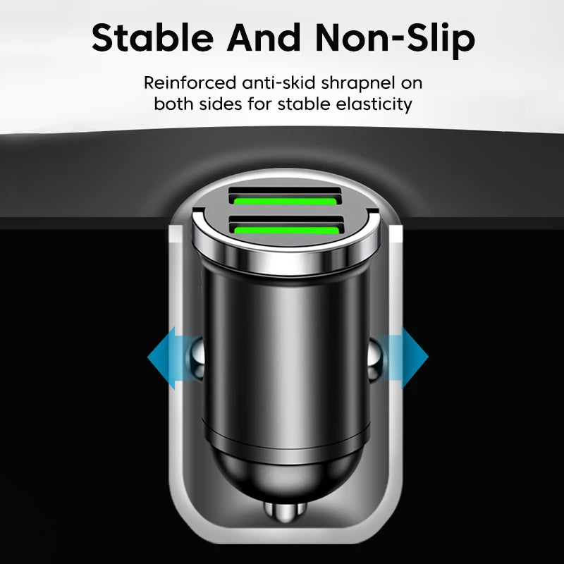 Dual USB Car Phone Charger 200W QC3.0 USB Fast Charging Car Charger With Pull Ring Cigarette Lighter Adapter For Mobile Phones