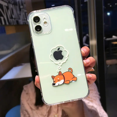Creative Elephant Lion Animal Phone Case For iPhone 17 16 15 13 11 12 14 Pro Max Mini 7 8 Plus Dog Clear Shockproof Soft Covers