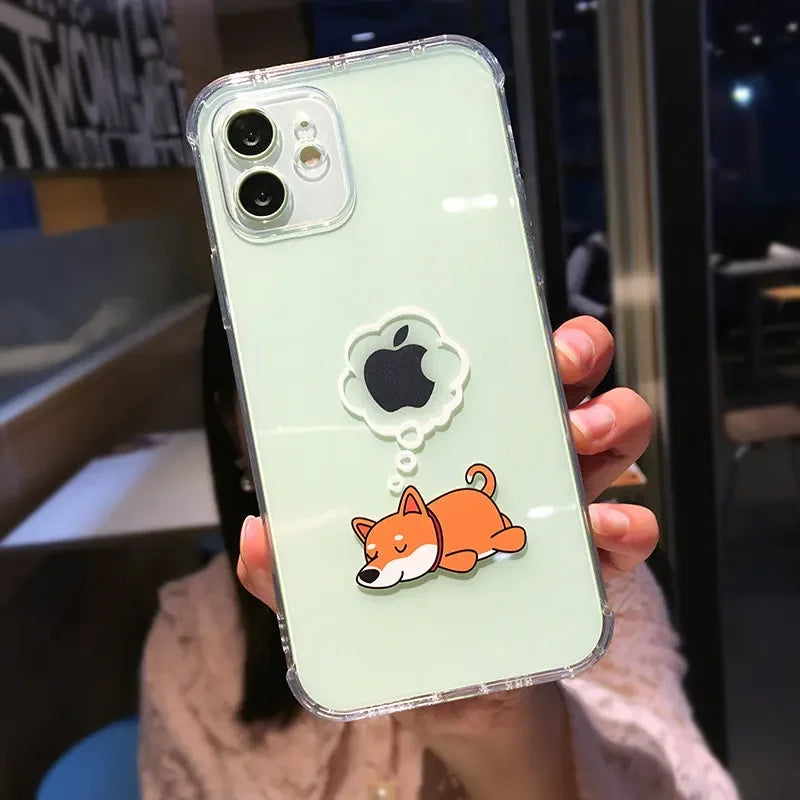 Creative Elephant Lion Animal Phone Case For iPhone 17 16 15 13 11 12 14 Pro Max Mini 7 8 Plus Dog Clear Shockproof Soft Covers