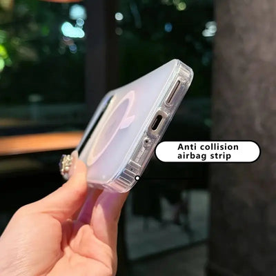 Laser Gradient For Magsafe Magnetic Silicon Case For Google Pixel 10 9 Pro XL 10 9 Pro 9A Wireless Charge Colorful Frosted Cover