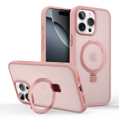 Shockproof Magnetic Kickstand Matte Case For iPhone 16 15 14 Plus 13 12 11 Pro Max Case With Holder Stand Cover for Magsafe