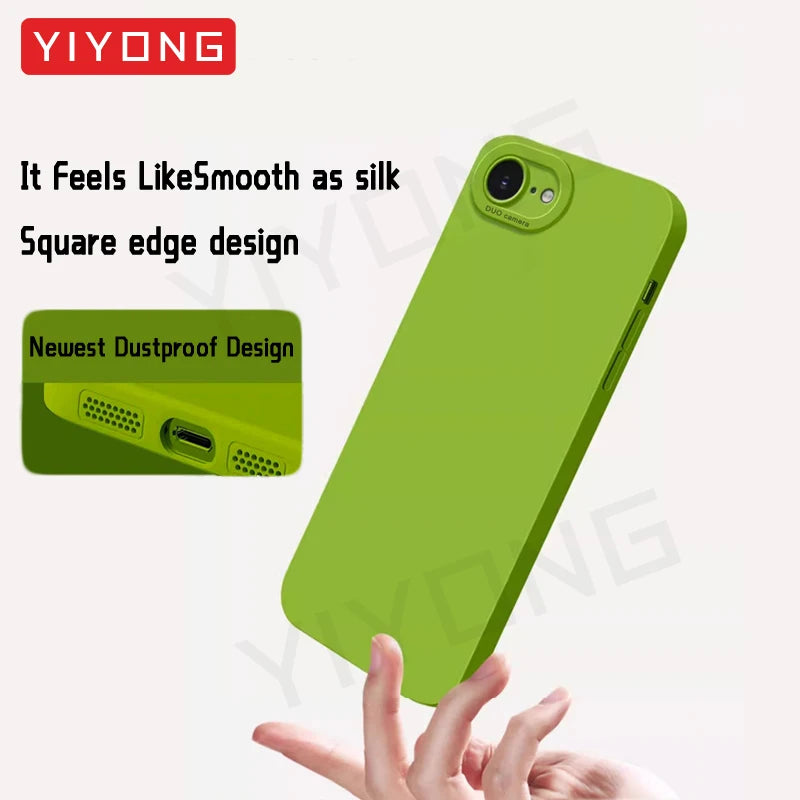 For iPhone16e Case YIYONG Luxury Silky Feel Liquid Silicone Soft Cover For iPhone 16e 16 Pro Max iPhone16 Plus 16+ Phone Cases