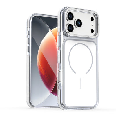 Luxury Two Tone Border Clear Strong Magnetic Phone Case for IPhone 17 Air 16 15 14 Plus 13 12 17 Pro Max 16e For Magsafe Cover