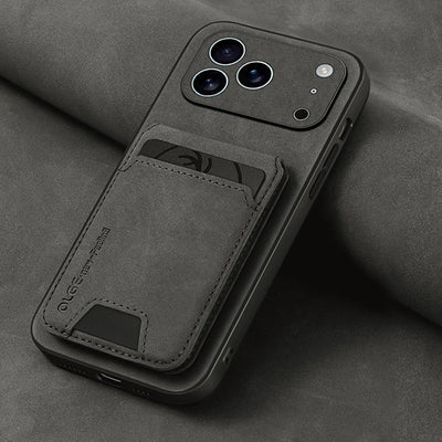 Luxury Synthetic Leather Card Bag Holder Case for iPhone 18 17 16 E 15 13 14 Pro Max Leather Card Slot Bag Protective Cover