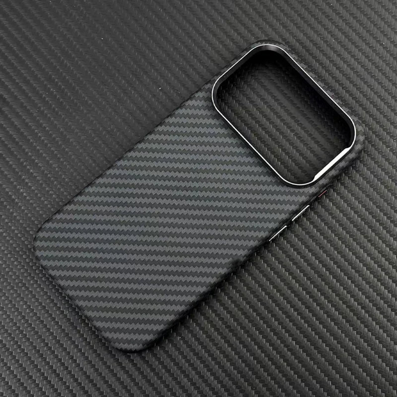 Carbon Fiber Texture Magnetic Case For iphone 17 18Pro Max 16 18 Pro 15 14 13 Ultrathin Alloy Lens Wireless Charge Hard Cover