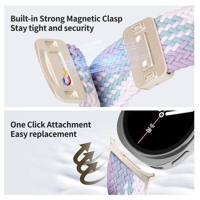 Magnetic Braided Band For Samsung Galaxy Watch 9 8 Strap 44mm 40mm Nylon Bracelet Correa Belt Galaxy Watch 8 Classic 46mm