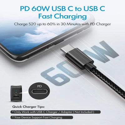 MIZIQIER 5Pack USB A to USB C Cable 3A Fast Charging Type-c Cable for iPhone 15 16 Series, Samsung Galaxy S24, S24+, Note20 More