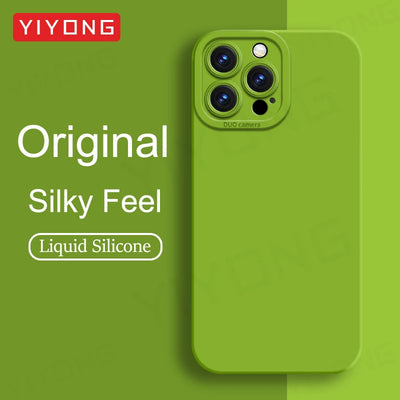 For iPhone16e Case YIYONG Luxury Silky Feel Liquid Silicone Soft Cover For iPhone 16e 16 Pro Max iPhone16 Plus 16+ Phone Cases