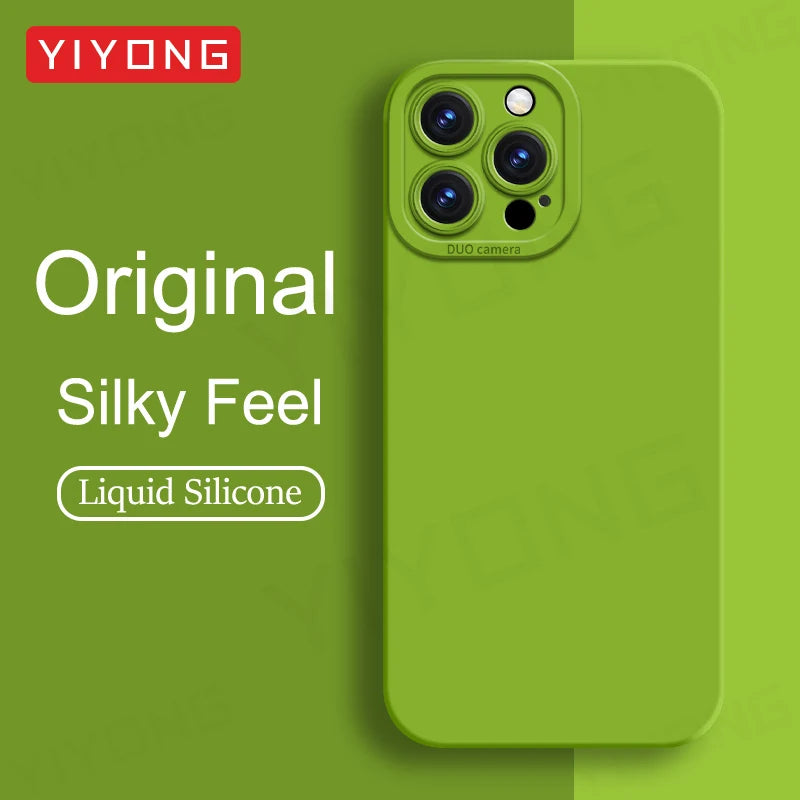 For iPhone16e Case YIYONG Luxury Silky Feel Liquid Silicone Soft Cover For iPhone 16e 16 Pro Max iPhone16 Plus 16+ Phone Cases