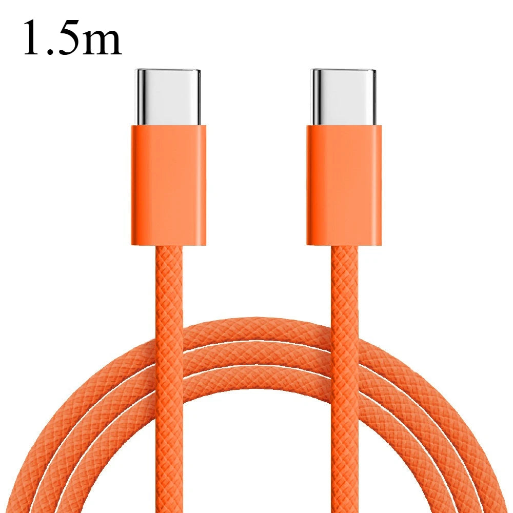 1/2/3m Type C To Type-C Cable 60W Fast Charging Data Wire for IPhone 15 16 17 Pro Max USBC Line