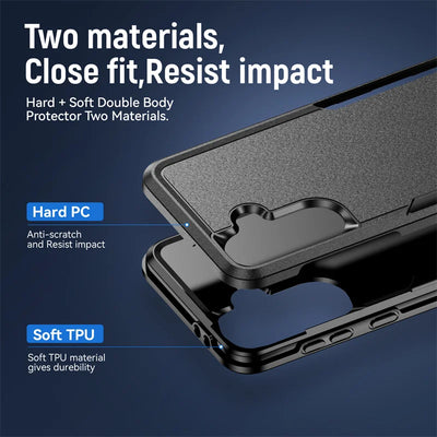 Armor Case for Samsung Galaxy S24 FE S22 S23 Plus S21 S25 Ultra Edge A54 A16 5G A56 A36 A26 A55 Hard PC+TPU Protector Back Cover