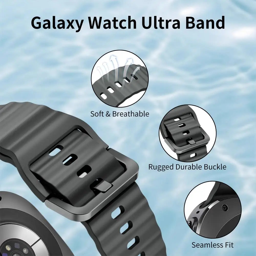 Official Silicone Strap for Samsung Galaxy Watch 9/8 40mm 44mm Sports Replacement Wristband for Galaxy Watch 8 Classic 46mm Band