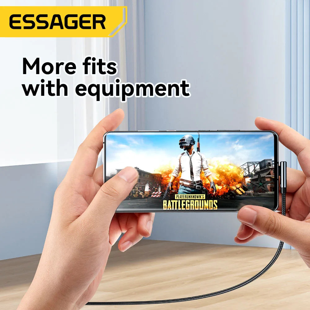 Essager PD100W USB C to Type C Cable Fast Charging Cable 90 Degree Elbow With Display For Iphone 15 Huawei Samsung Macbook Pro