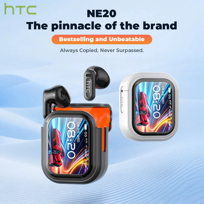 HTC NE20 AI Translation Earbuds - ANC Noise Cancelling, Touch Screen, 135 Lang. Support, Business Conference, Travel Headphones
