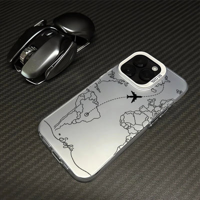 Planes Travel World Map Cover Phone Case For iPhone Apple 16 15 14 12 13 11 Pro 8 7 SE Plus X XS Max Clear Hard Case Funda
