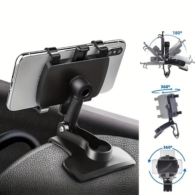 Universal Rotating Car Phone Mount Holder - 360° Adjustable Dashboard, and Compatibility for 4-7" Smartphones like