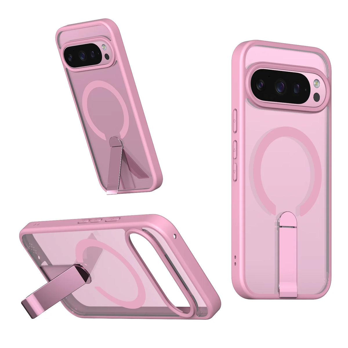 Luxury High Transparent Case For Google Pixel 11 10 9 Pro XL 5G 9A 10A Magnetic Wireless Charging With Holder Shockproof Cover