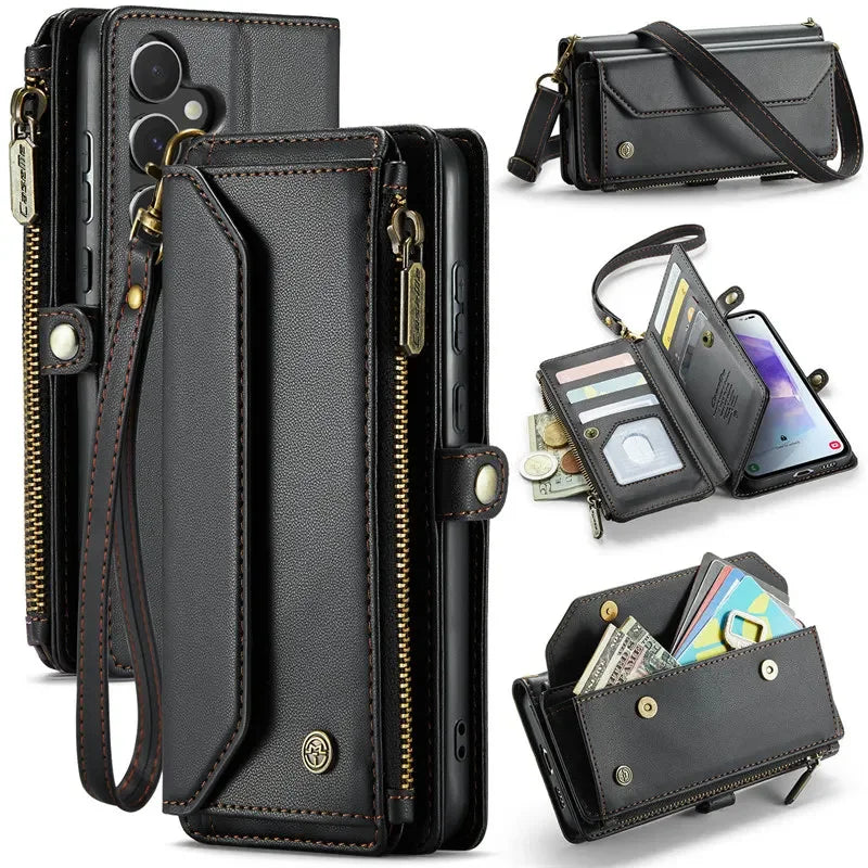 Crossbody Lanyard Wallet Case for Samsung Galaxy S26 S25 S24 Ultra S23 FE S22 Plus A17 A37 A57 A16 A36 A56 A15 A35 A55 Cover