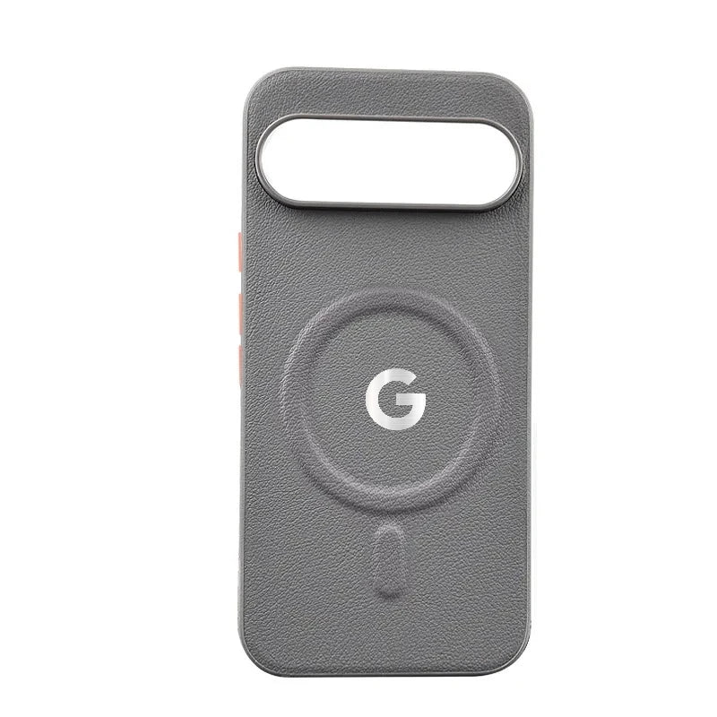 Business Litchi Texture Leather Wireless Charging Case For Google Pixel 10 9 A Pro XL Metal Buttons Anti-Drop Protect Back Cover