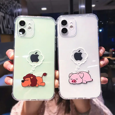 Creative Elephant Lion Animal Phone Case For iPhone 17 16 15 13 11 12 14 Pro Max Mini 7 8 Plus Dog Clear Shockproof Soft Covers