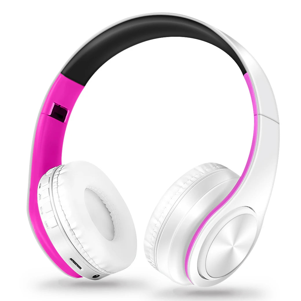 Brand New Fashionable Macaron Bluetooth Headphone Music Audio Earphone Stereo Foldable Handsfree Headset TF Card With Microphone