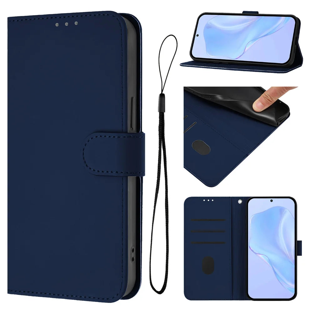 Luxury Leather Wallet Case for Samsung Galaxy S26 S24 S25 Ultra S23 Plus S24 FE S25 Edge Shockproof Bumper Flip Back Cover