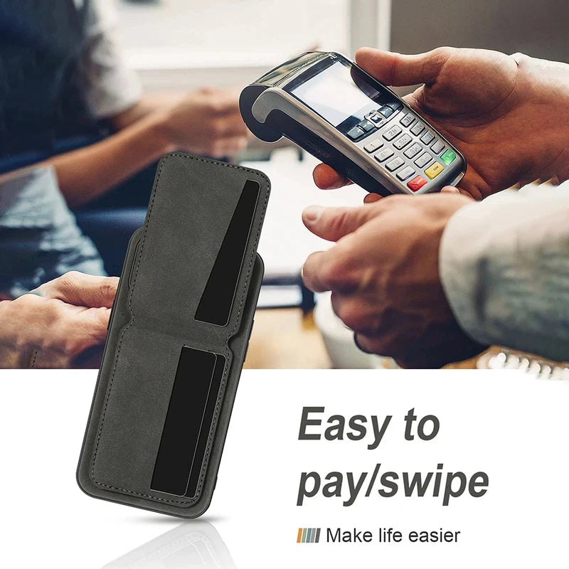 Two-Piece Set（Phone case and card holder）Luxury Synthetic Leather Card Holder Phone Case，Applicable iPhone 17 16 E 15 13 14 Pro