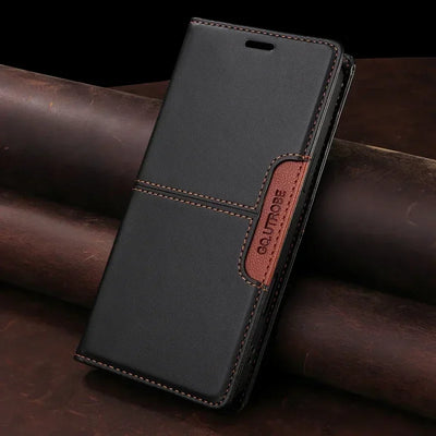 Leather Magnetic Flip Case for iPhone 16 17 15 14 13 12 11 Pro Max 17E 16E Air XR XS Max 7 8 Plus SE 2022 Wallet Slot Phone Case