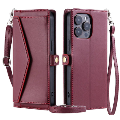 Crossbody Leather Wallet Case For IPhone 18 17 16 Pro 15 14 13 12 11 Pro Max Air 16E 17E XS XR SE 8 7 Card Solt Pocket Cover